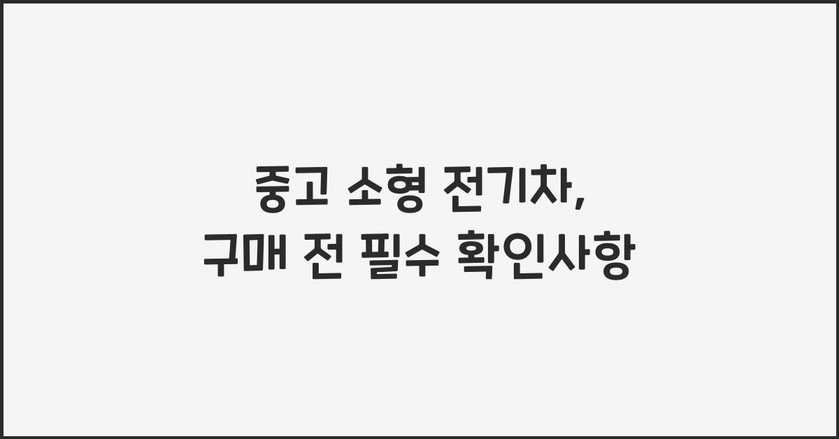 중고 소형 전기차