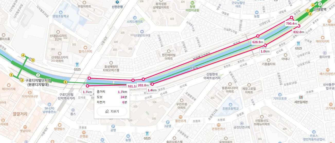  조용히 즐기는 벚꽃 구경..구디역&신대방역