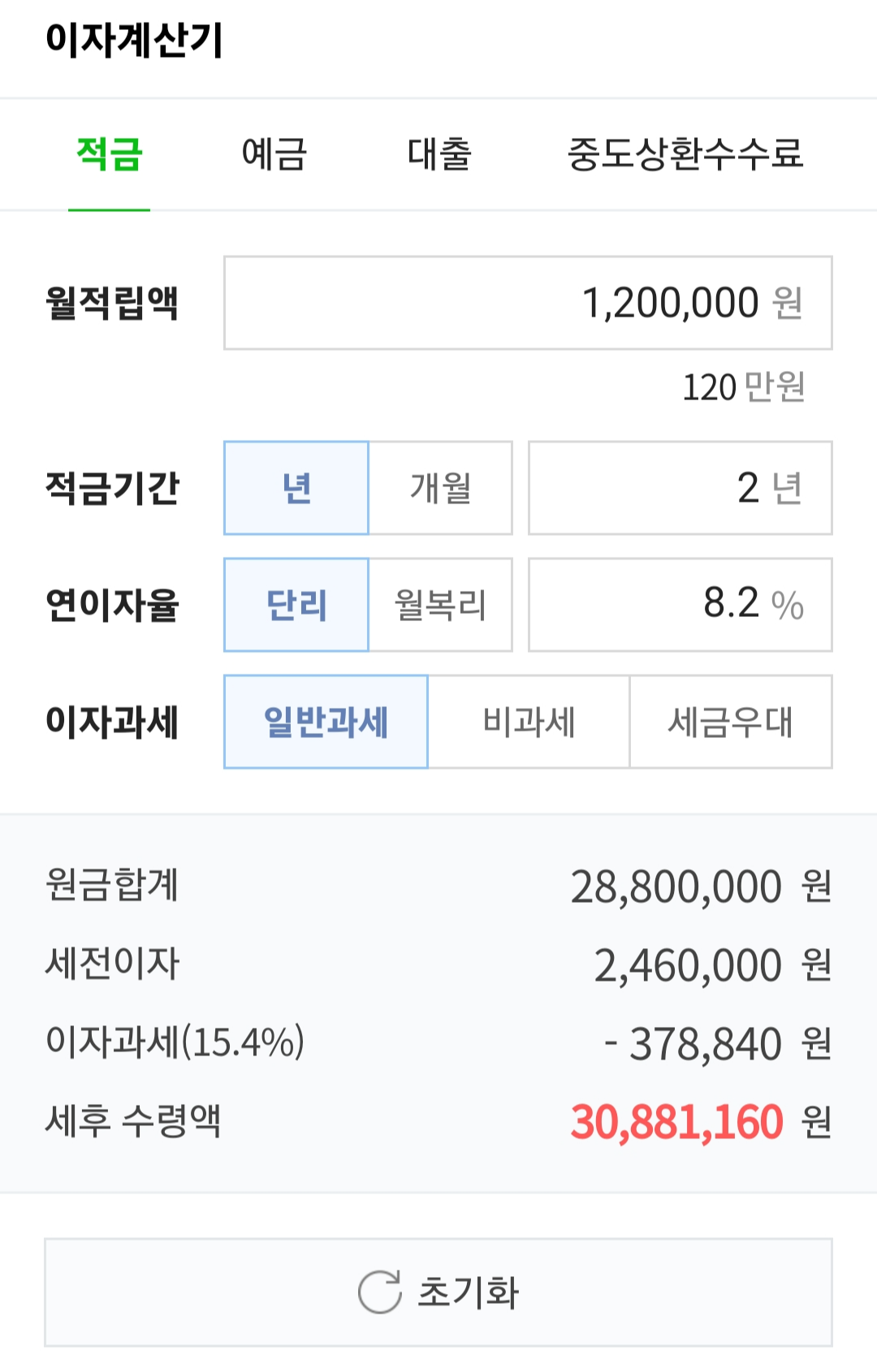 2년 동안 이자로 200만원 받기