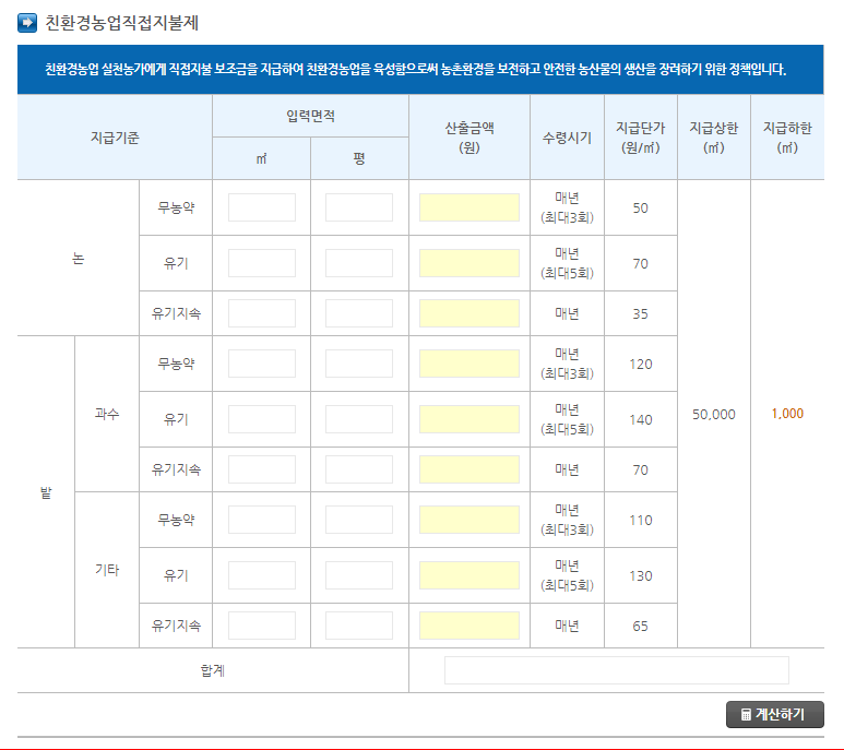 공익직불금 계산