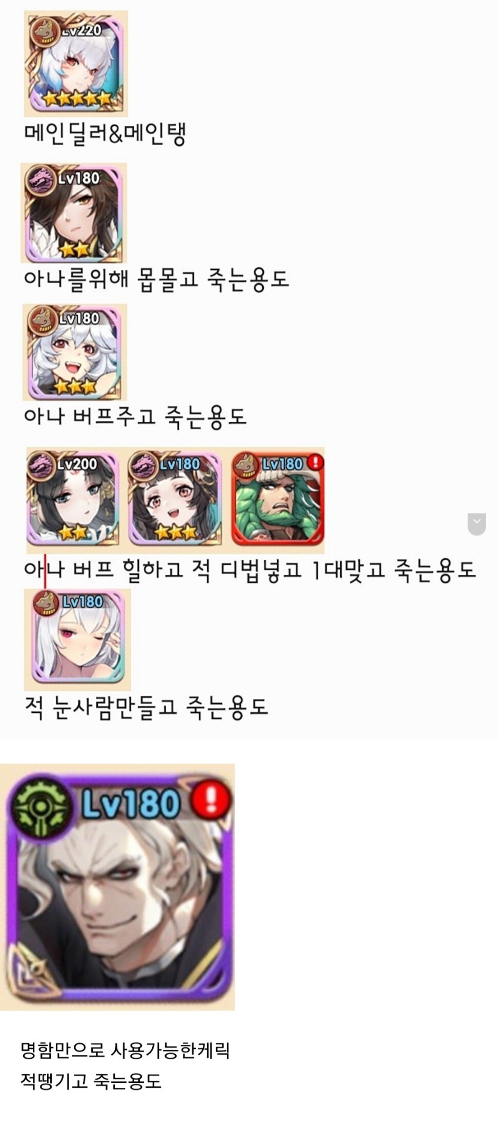  [솔라 리바이벌] 무과금 소과금 티어표 등급표 종결 ㅋㅋ