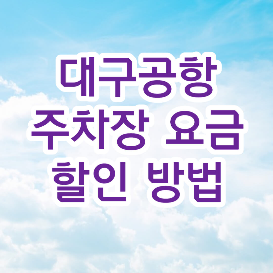 대구공항 주차장 요금할인