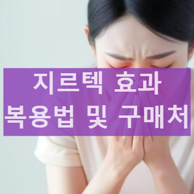 지르텍 비염 콧물 효과 부작용 가격 및 지르택 편의점 구매 가능한지