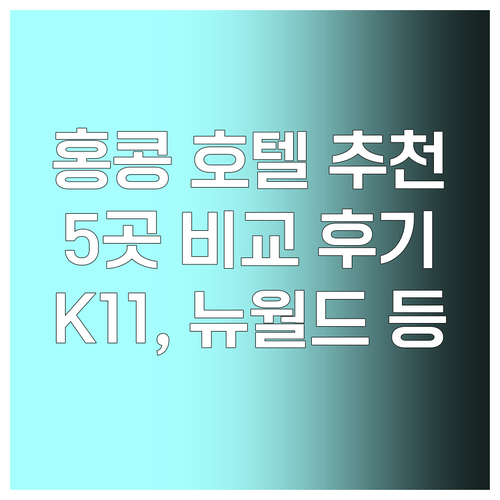 홍콩 숙박 후기.. K11 아르투스, 뉴 월드 밀레니엄 등 인기 호텔 5곳 상세 정보 홍콩 숙박 후기.. K11 아르투스,
