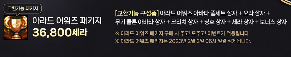  던파 아라드 어워즈 패키지