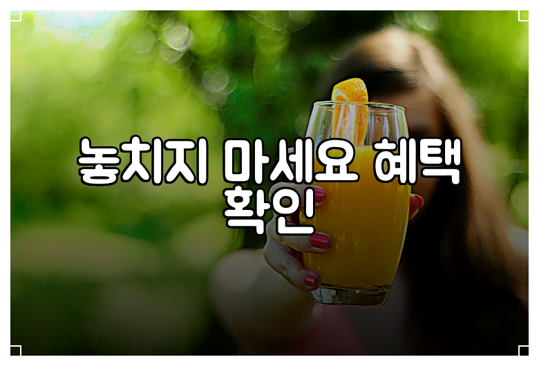 놓치지 마세요 혜택 확인