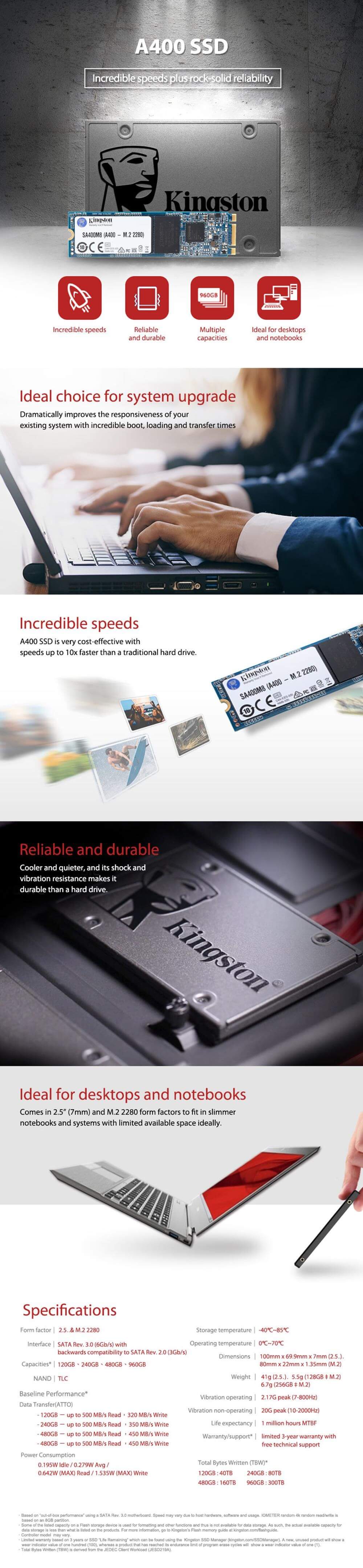 킹스톤 SSD NVMe PCIe M.2 2280 120G 240G 480G 내장 솔리드 스테이트 드라이브 250G 500G 1 테라바이트 하드 디스크