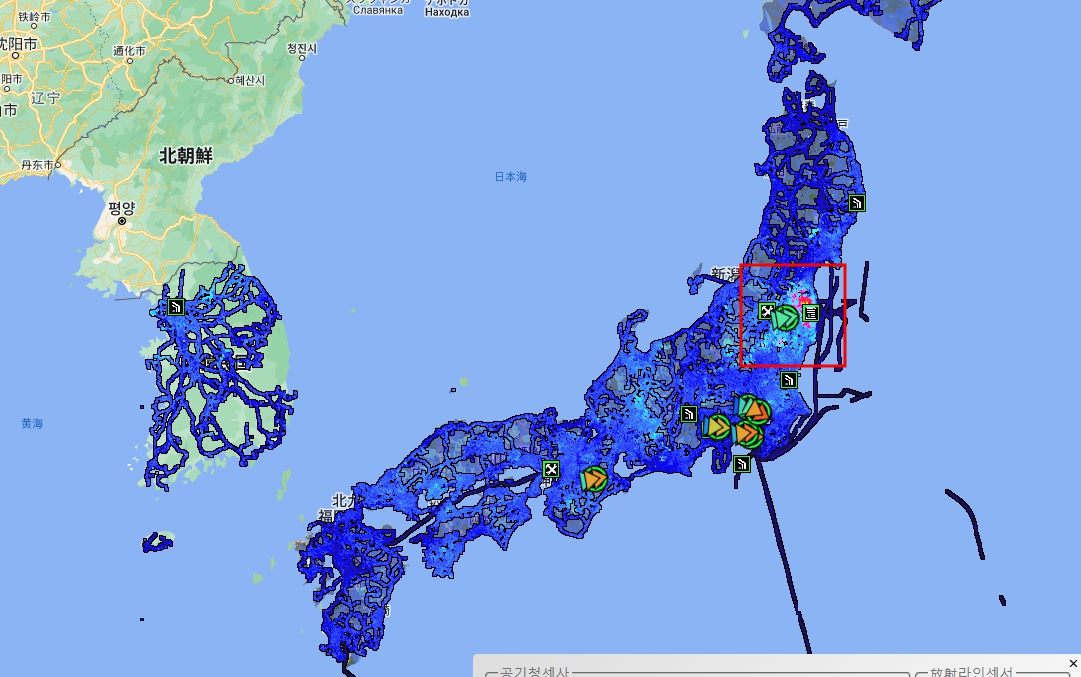 방사선량 측정 지도 세이프캐스트 맵