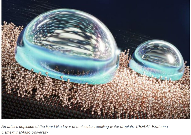 세계 최고의 '방수기술' 개발 : 핀란드 알토대 VIDEO: Scientists claim to have created most water-repellent surface ever