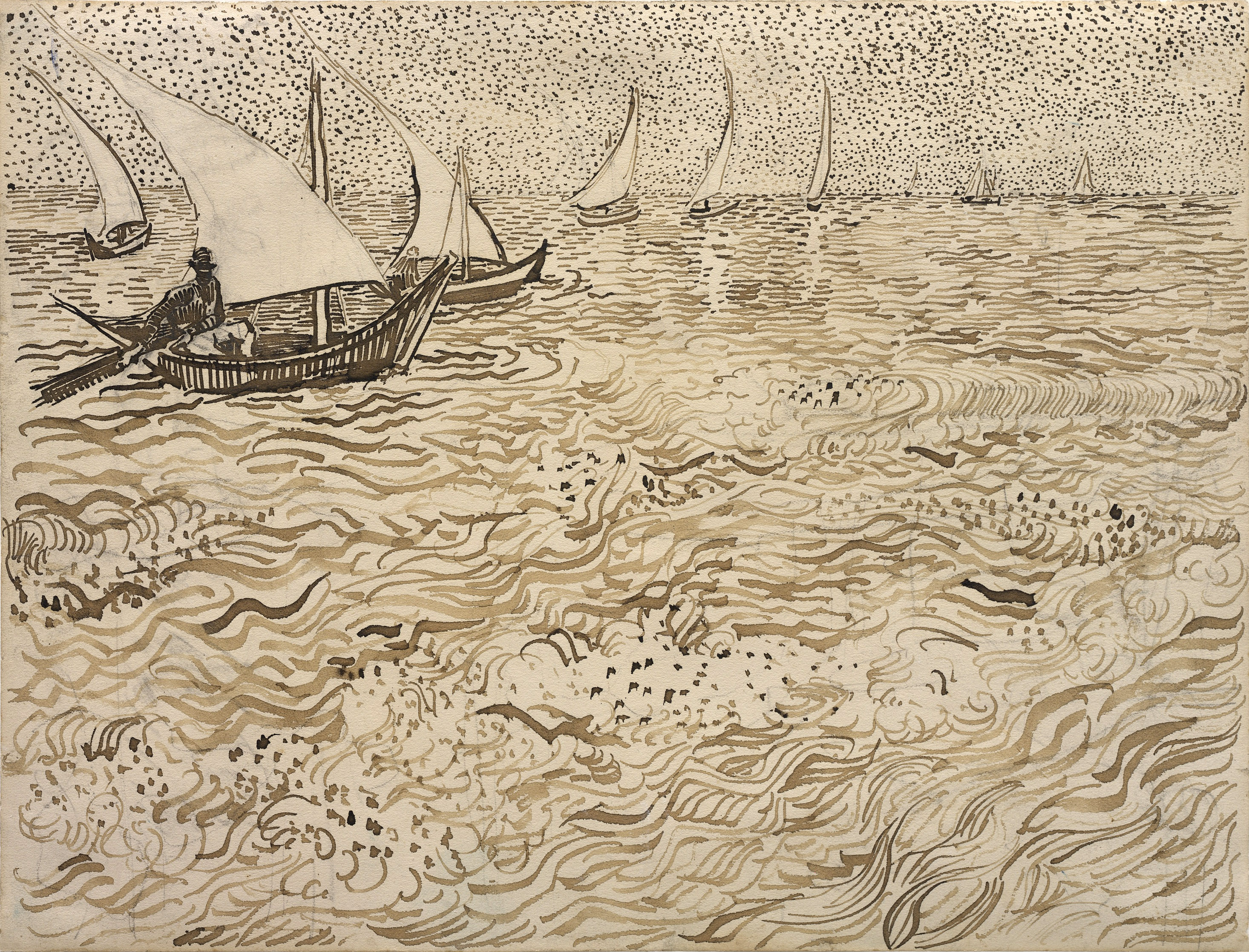 생 마리(Saintes- Maries) 바다로 간 고흐, 1888.06