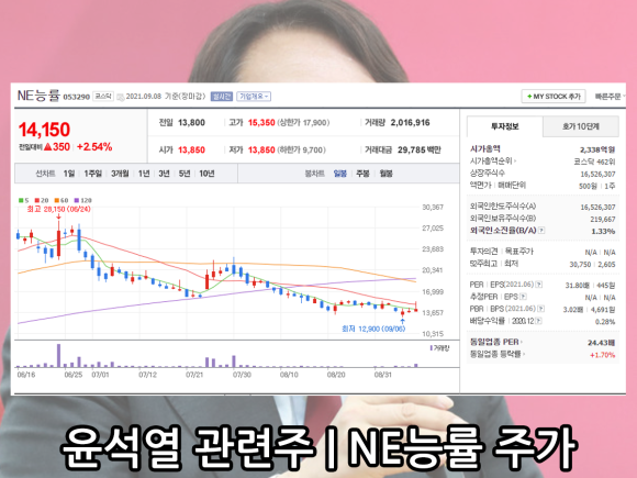 위즈코프 덕성우 NE능률 주가 18