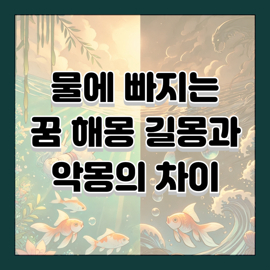 물에 빠지는 꿈 해몽 길몽과 악몽의 차이