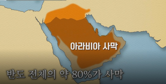 아라비아 반도 80% 사막