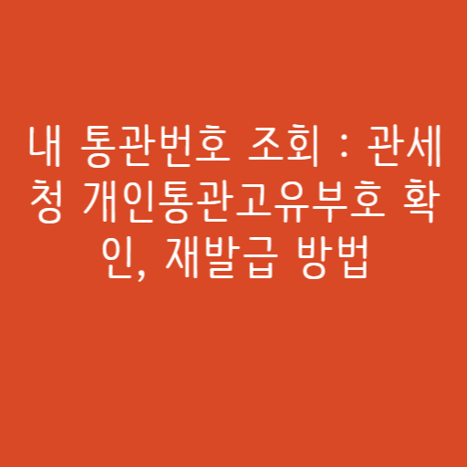 내 통관번호 조회 : 관세청 개인통관고유부호 확인, 재발급 방법 내 통관번호 조회 : 관세청 개인통관고유부호 확인, 재발급 방법