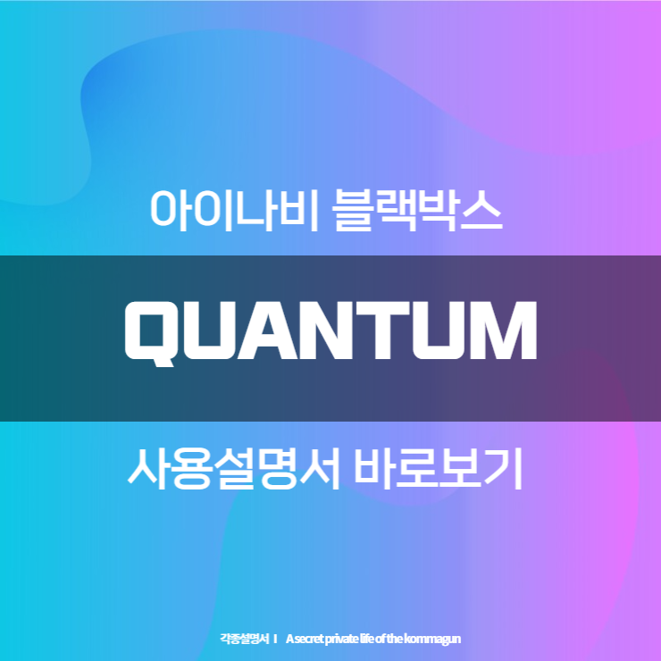 아이나비 블랙박스 QUANTUM 사용설명서 바로보기