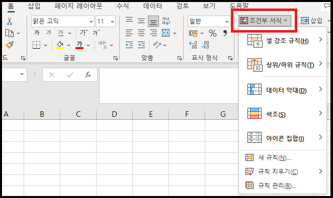 조건부 서식 사진