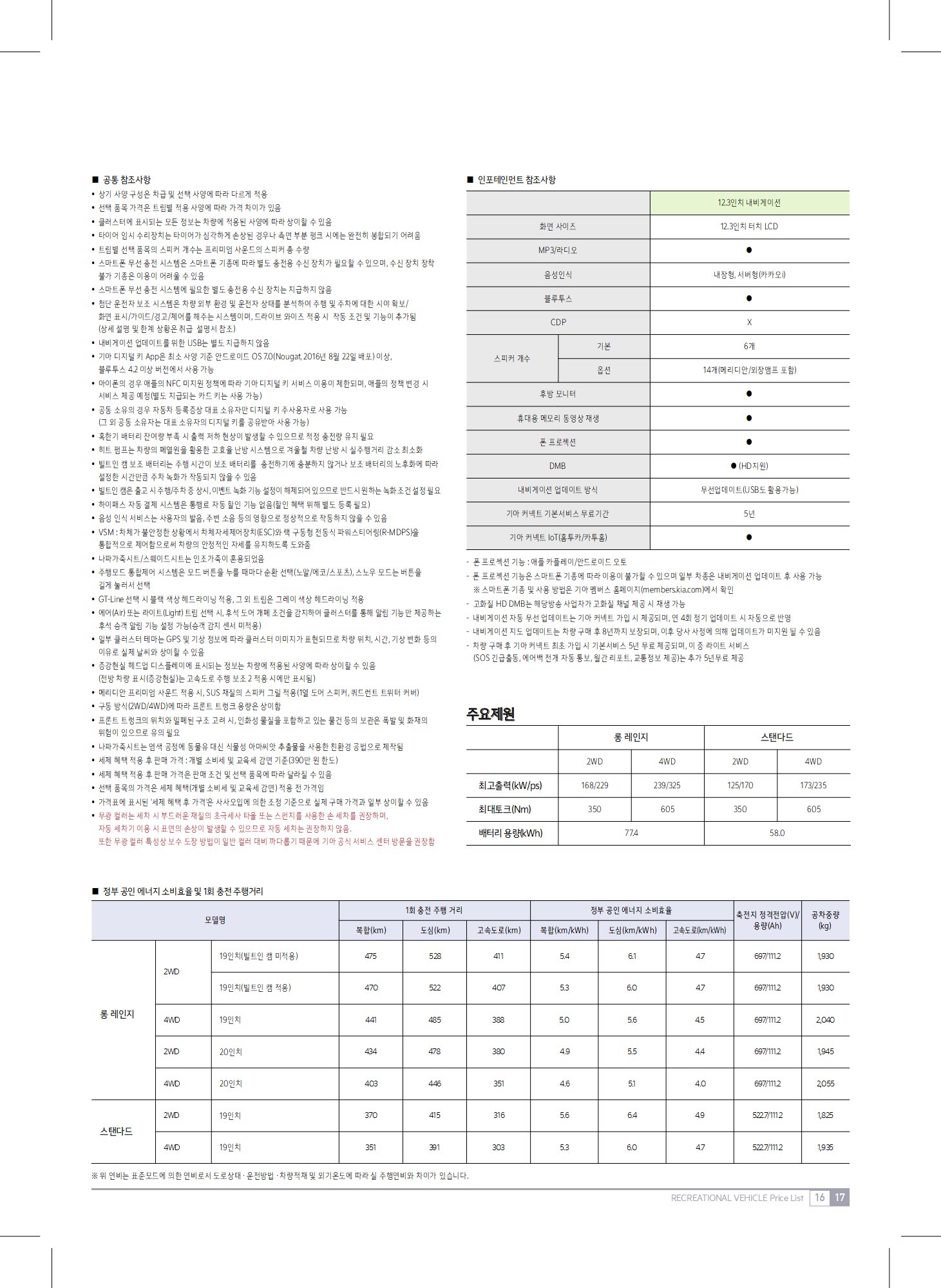 기아 EV6 카탈로그 가격표 옵션