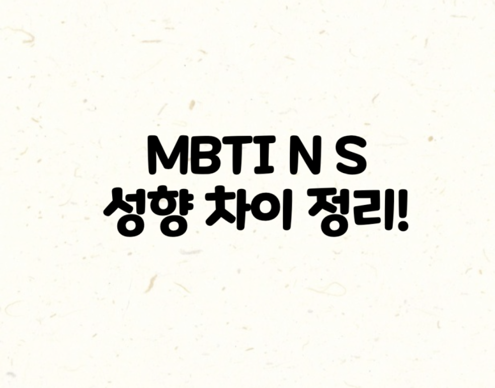  mbti n s 차이, 감각 직관 엠비티아이 성향 정리