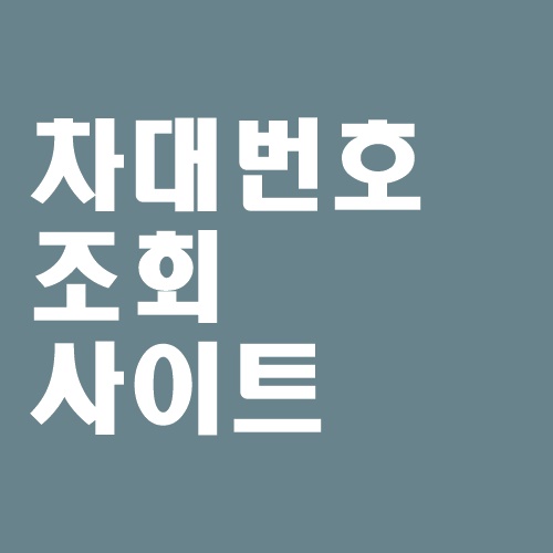  차대번호 조회방법 사이트 정리