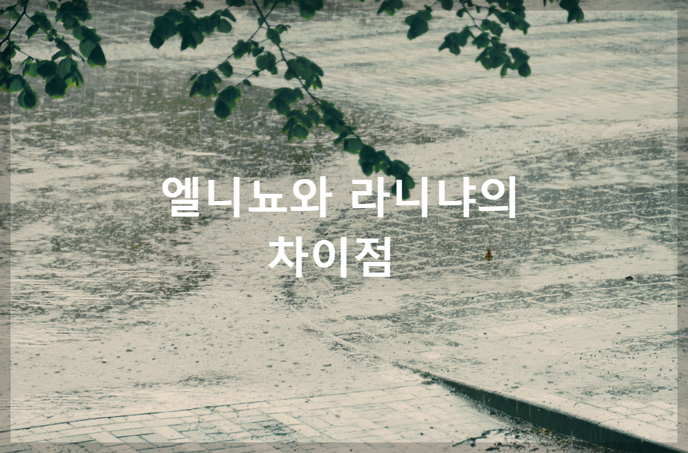  엘니뇨와 라니냐의 차이점