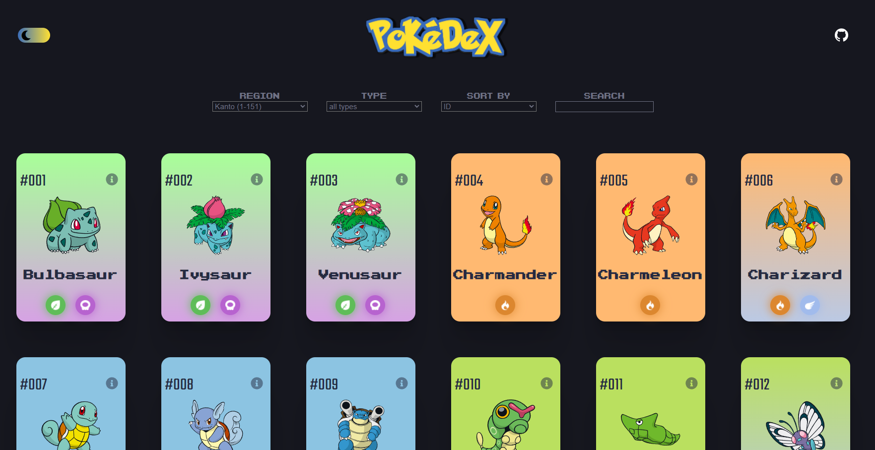  포켓몬(Pokemon) 캐릭터들로 구성된 데이터베이스(Database) 활용 (캐릭터 특성 및 이미지 DB)