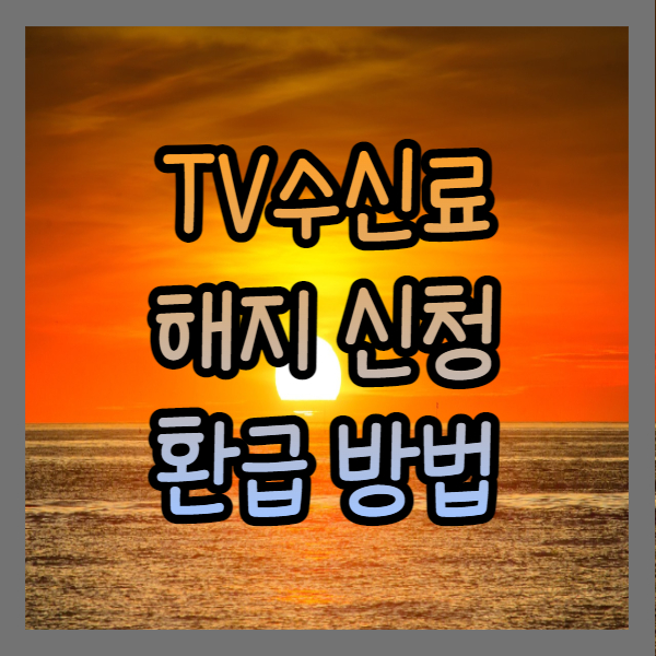 TV수신료 해지 신청 환급 방법