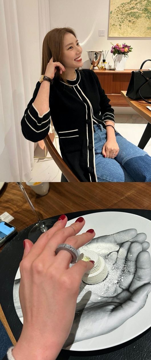  손담비 결혼 임박? SNS 사진 속 화려한 반지 눈길...연인 이규혁 프로포즈 했나?