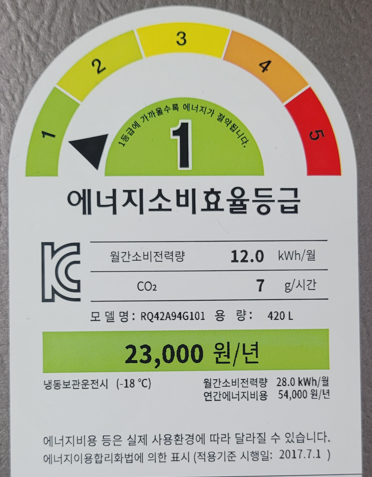  가전제품 필수 ! 에너지 소비효율 등급 확인 !!