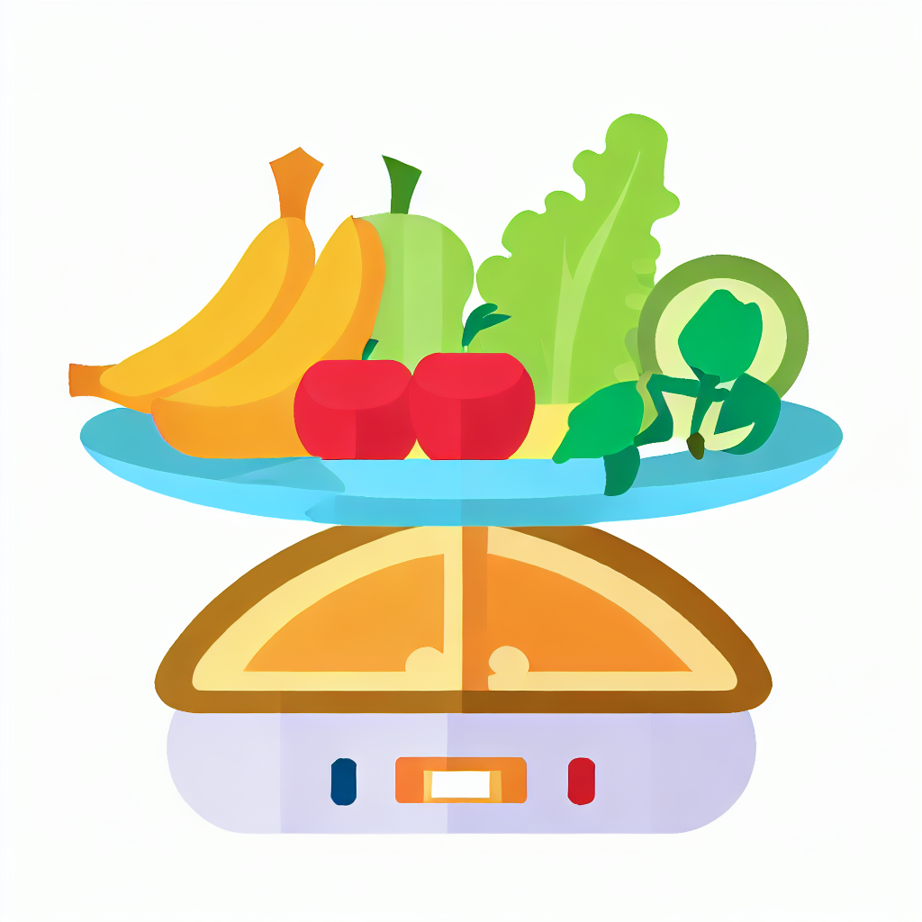 Flat vector style of balanced diet