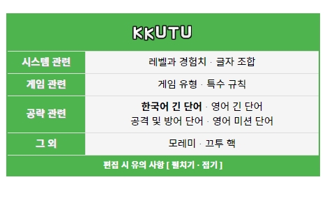 끄투 긴단어 도감 알아보기 끄투 긴단어 도감 알아보기