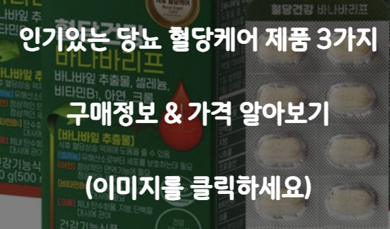 혈당케어 추천