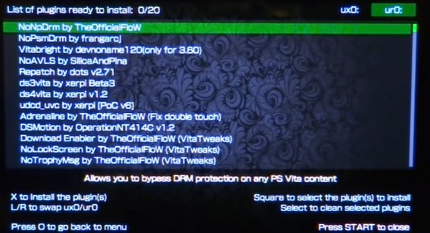오토 플러그인으로 Ps Vita에 필수 플러그인 설치하기 G A M E Game