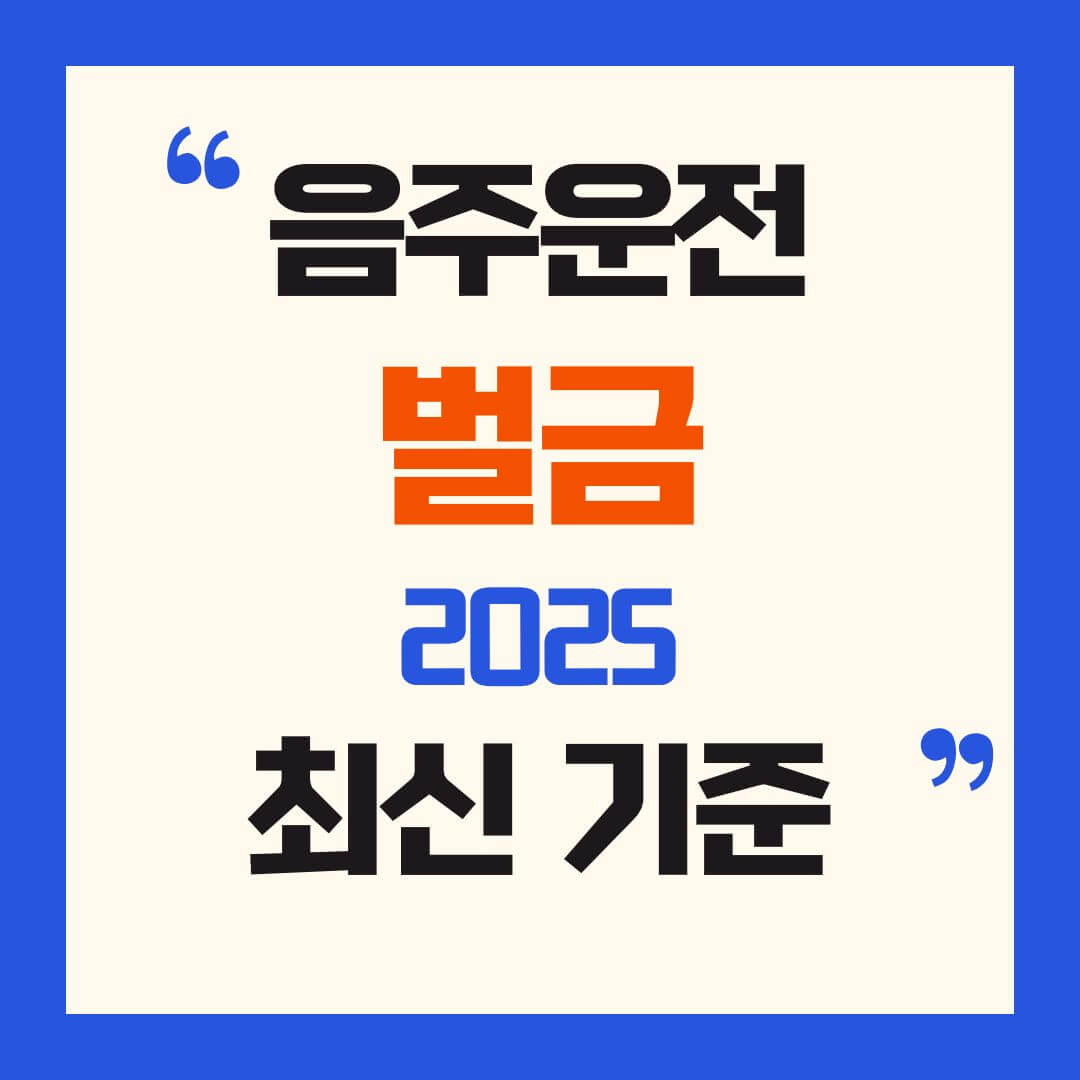 음주운전 벌금 2025