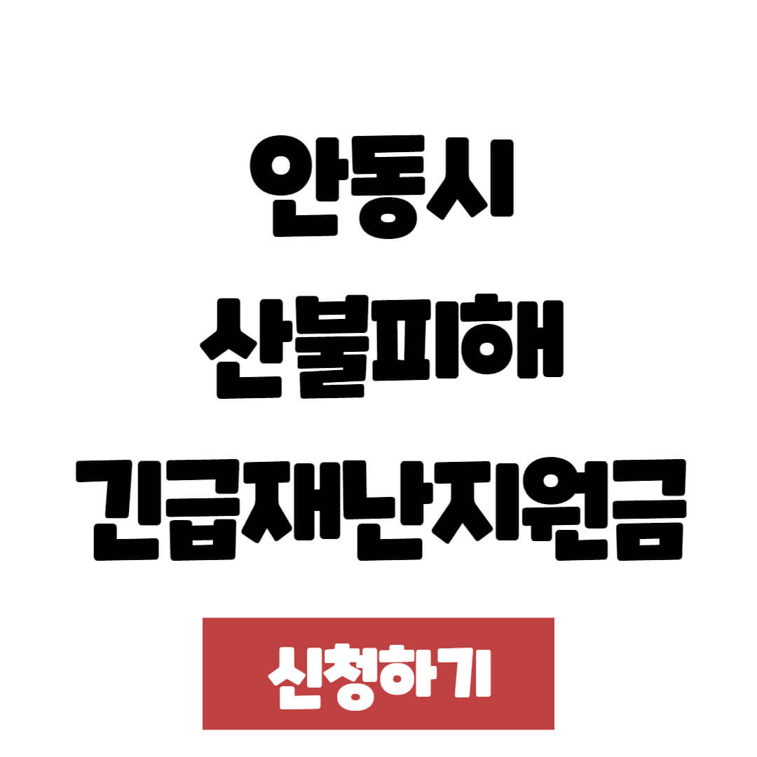 안동시 산불피해 긴급재난지원금 30만원 신청 방법