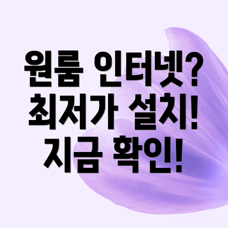 원룸 인터넷 설치 비용