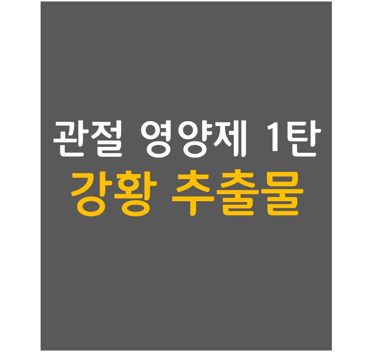  관절 영양체 추천 1탄: 강황 추출물(울금, 커큐민, 터메릭)