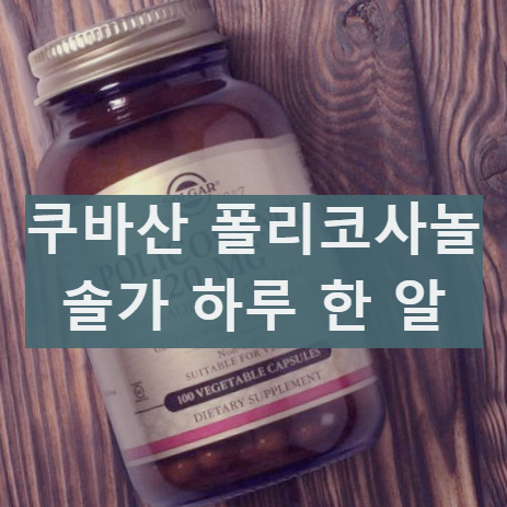 솔가 폴리코사놀 효능 및 부작용 원산지 쿠바산 폴리코사놀 내돈내산 후기