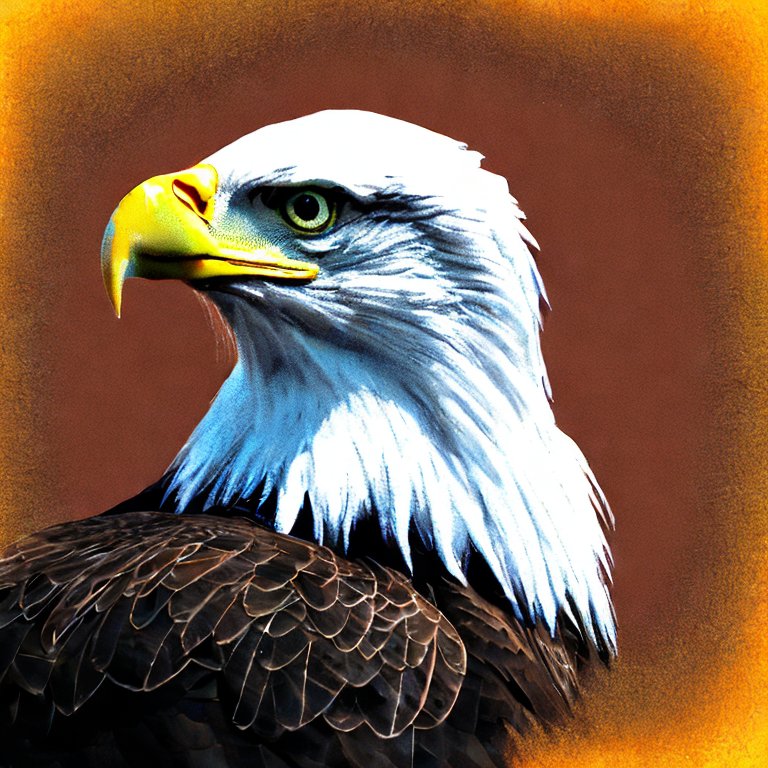 Painting of bald eagle&#44; digital art