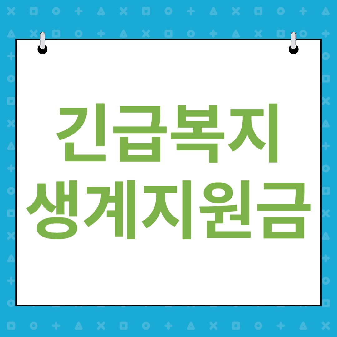 긴급복지 생계지원금