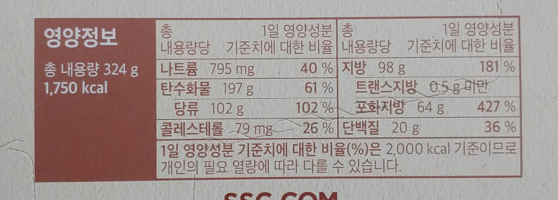 피코크-초코와플-영양정보