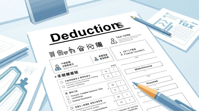 '공제'라고 표시된 세금 서류와 사람/가족 아이콘 (상속 공제 변화 상징)