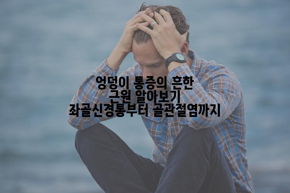 엉덩이 통증의 흔한 근원 알아보기 좌골신경통부터 골관절염까지
