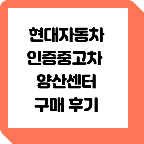 현대자동차 인증중고차 양산센터 실제 방문 후기