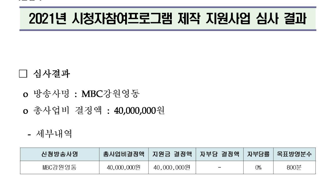  시청자 제작지원 사업선정!! 로컬라이프 하우투