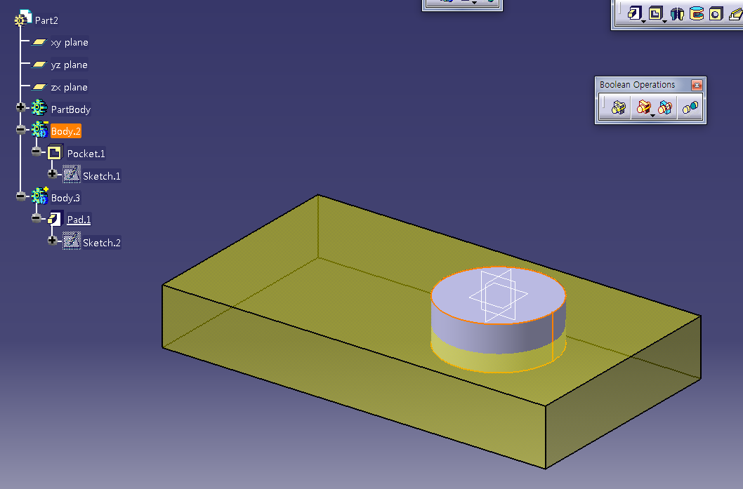  [CATIA V5] Boolean Operations 1탄 Body 생성 방법과 Assemble 사용 방법