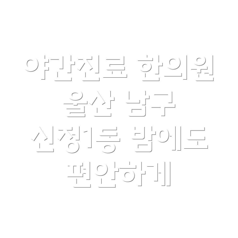 울산 남구 신정1동 야간진료 한의원