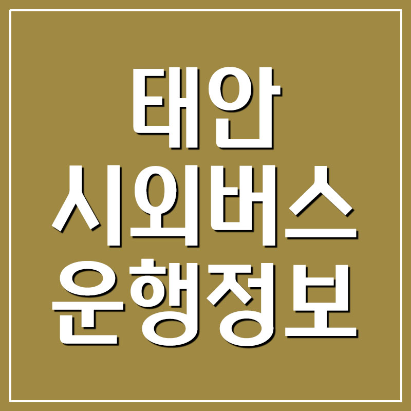  태안 시외버스터미널 시간표 및 요금