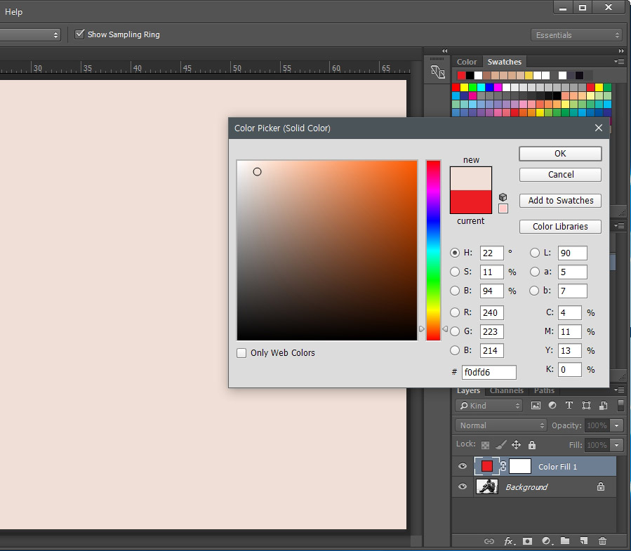 포토샵 색상 선택