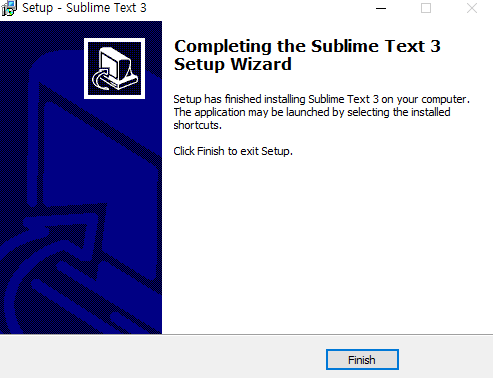 Sublime Text 설치 완료