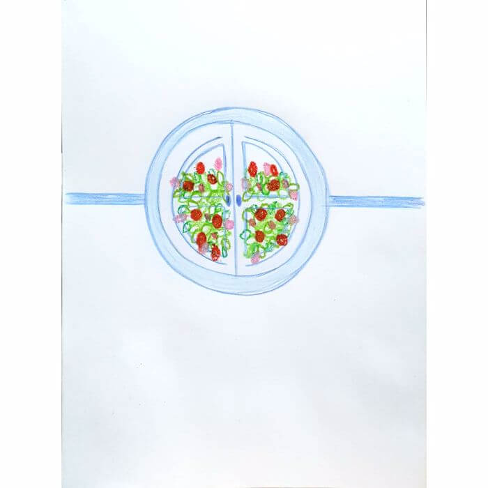  Flower Window 일러스트레이션 연필화 색연필화 크레파스화 그리기
